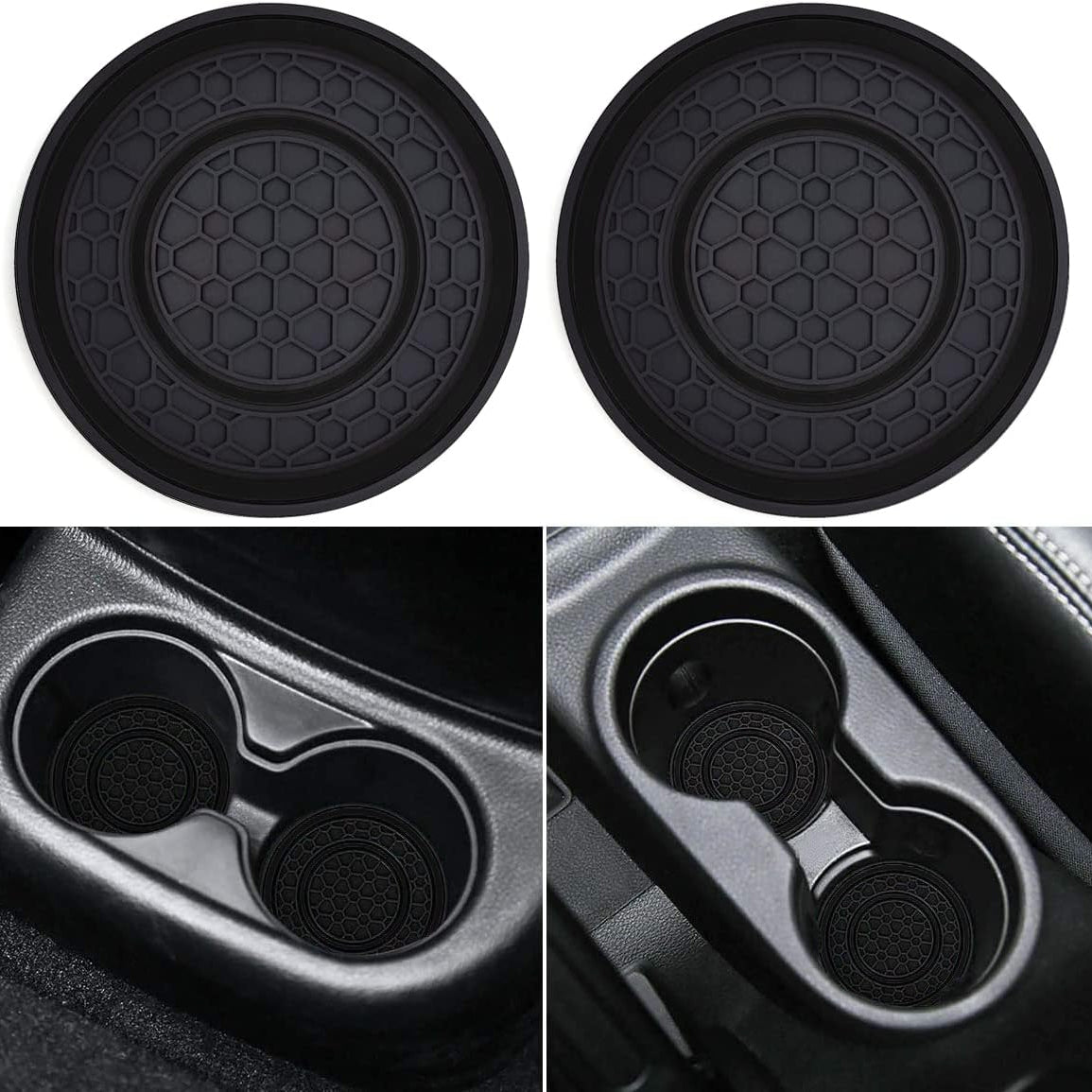 2 Pack Non-Slip Anti Dust Car Cup Holder Inserts Diameter Coasters