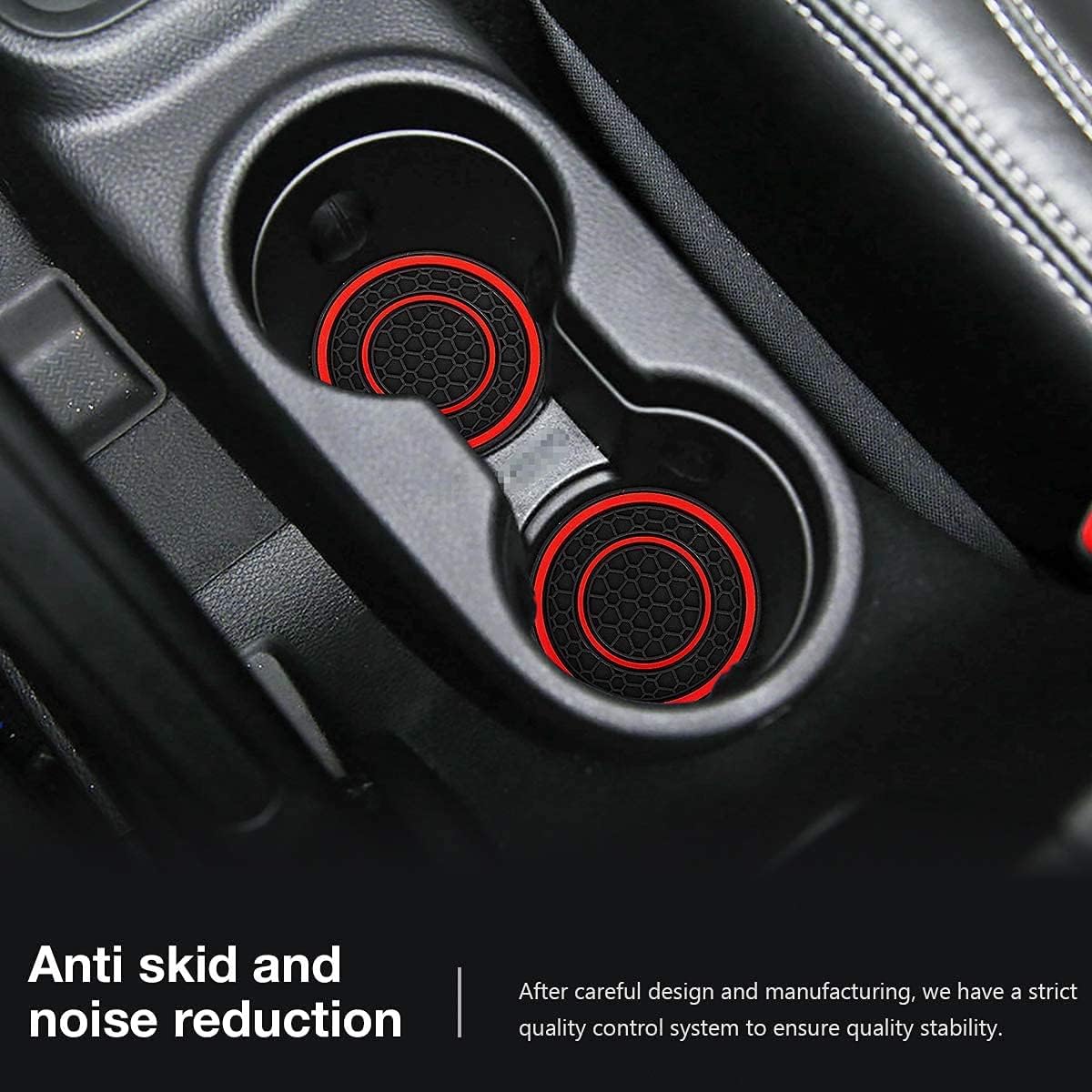 2 Pack Non-Slip Anti Dust Car Cup Holder Inserts Diameter Coasters