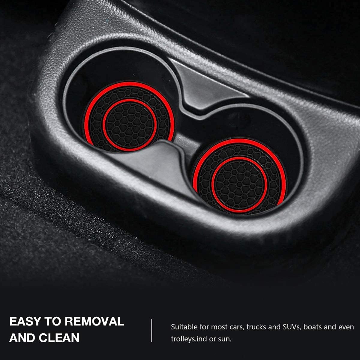 2 Pack Non-Slip Anti Dust Car Cup Holder Inserts Diameter Coasters