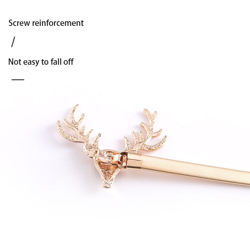 Set of 2 Nordic Style Deer Head Elastic Curtain Buckles Macrame Window Holdbacks for Living Room