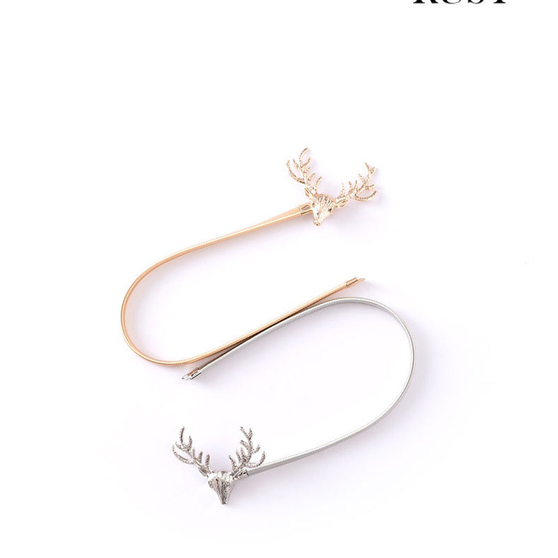 Set of 2 Nordic Style Deer Head Elastic Curtain Buckles Macrame Window Holdbacks for Living Room