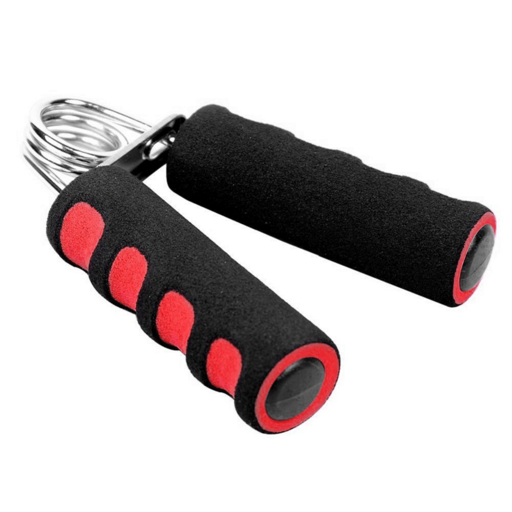 Fortalecedor de agarre de mano para fitness con resistencia de 25kg, material de hierro y esponja, rojo o azul