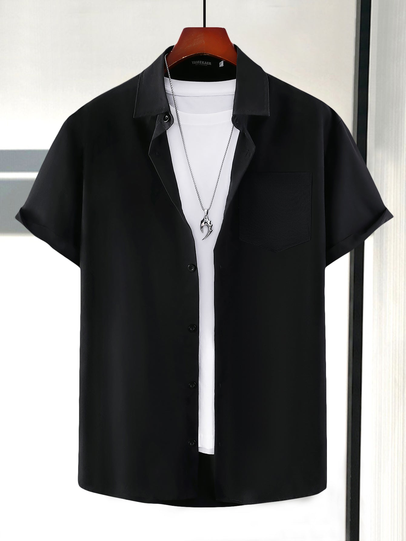 Мужская футболка большого размера с коротким рукавом из полиэстера, повседневная, с лацканом для лета