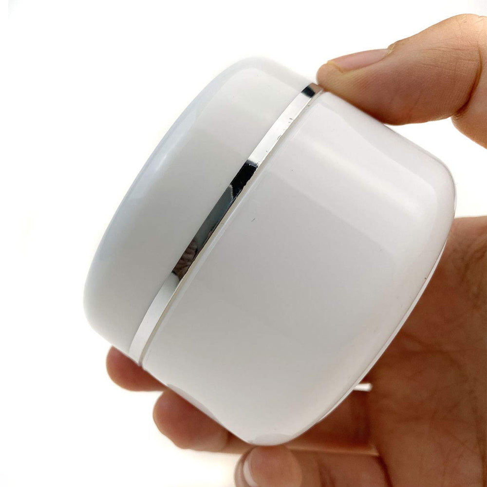 30 Pieces White Plastic Cosmetic Jars 30g Refillable Sample Containers for Travel