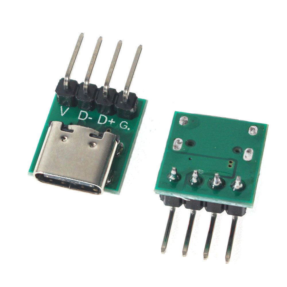 10 piezas de placa de prueba de conector hembra USB 3.1 Tipo-C de 16P a convertidor de PCB de 2.54mm