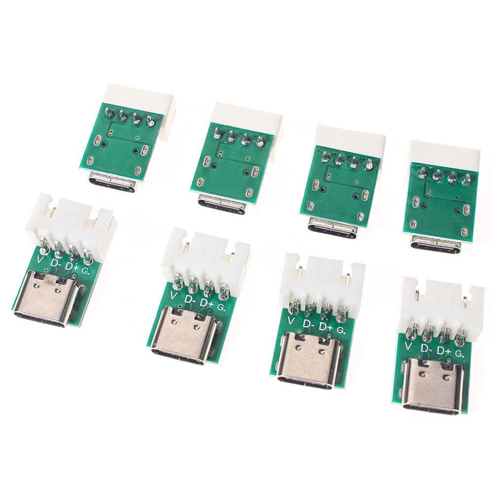 10 piezas de placa de prueba de conector hembra USB 3.1 Tipo-C de 16P a convertidor de PCB de 2.54mm