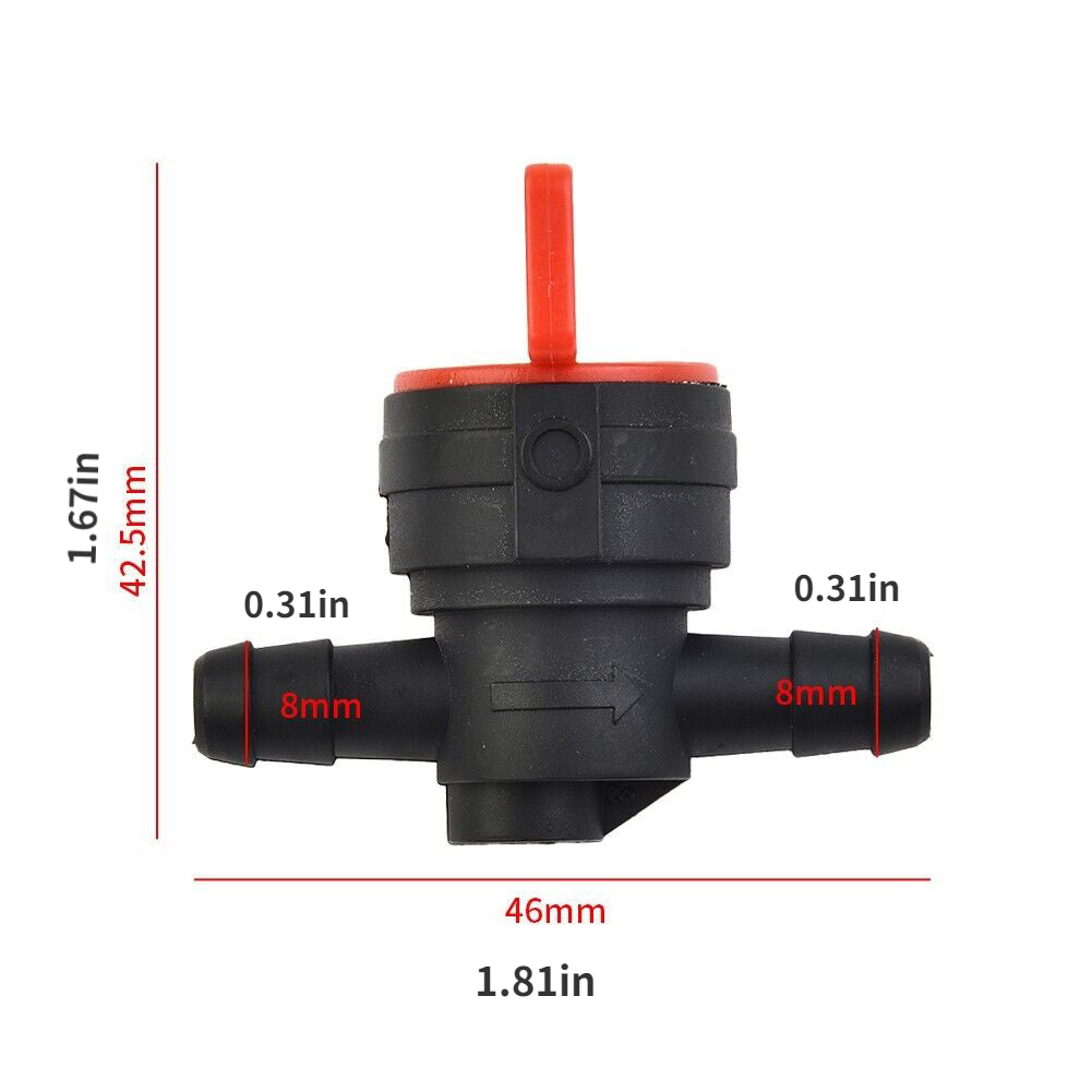 Universal 8mm Plastic Inline Fuel Switch Valve for 1/4 Inch Pipe