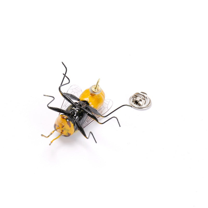 Vintage Metal Bee Brooch Pin Wasp Insect Lapel Accessory for Women