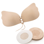 Strapless Adhesive Lift Bra for Open Back Styles with Silicone Nipple Covers
