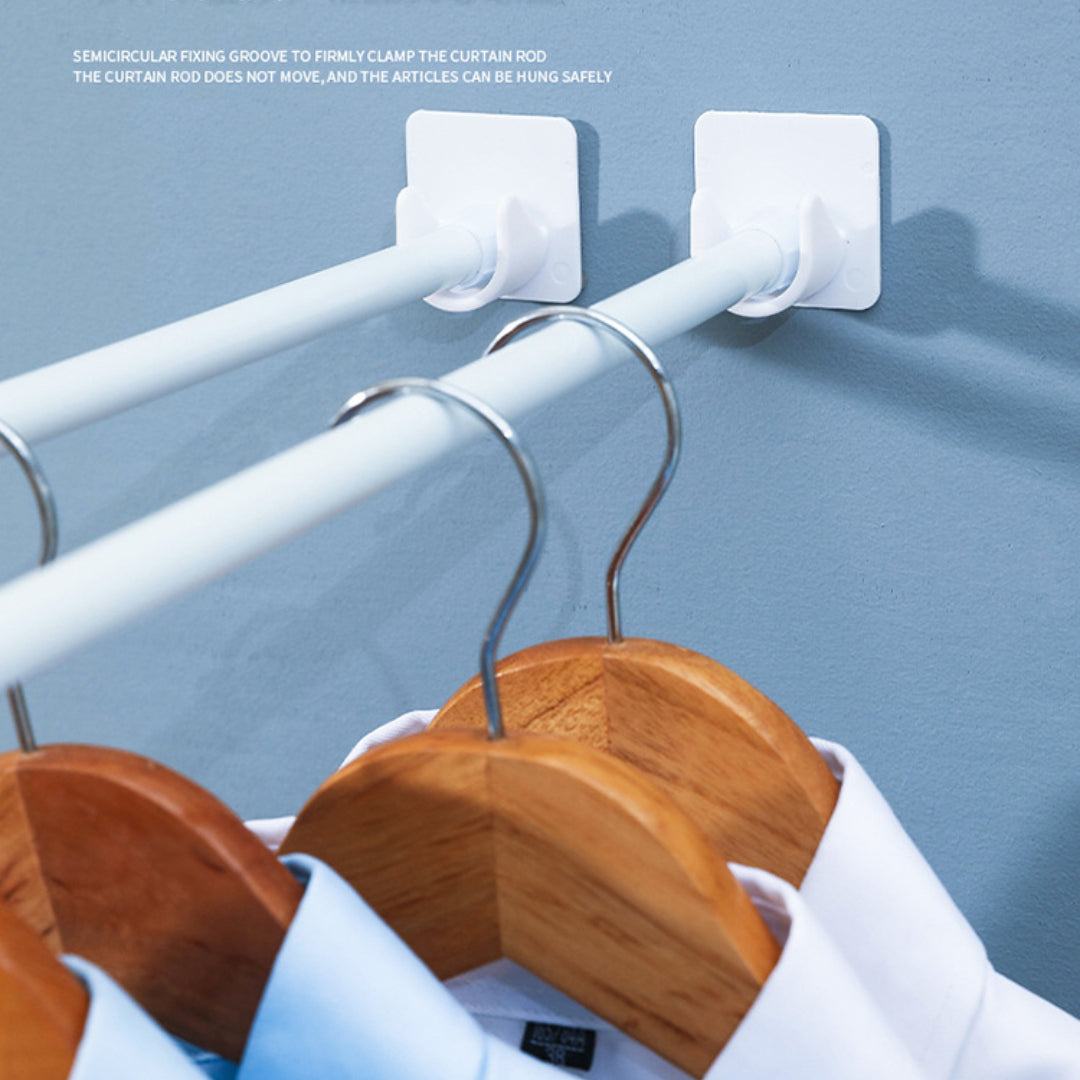 Самоклеящиеся кронштейны для карнизов, легко устанавливаются без сверления. Регулируемые крючки для аккуратных и организованных пространств. Идеально подходят для ванных комнат и кухонь в домах и отелях.