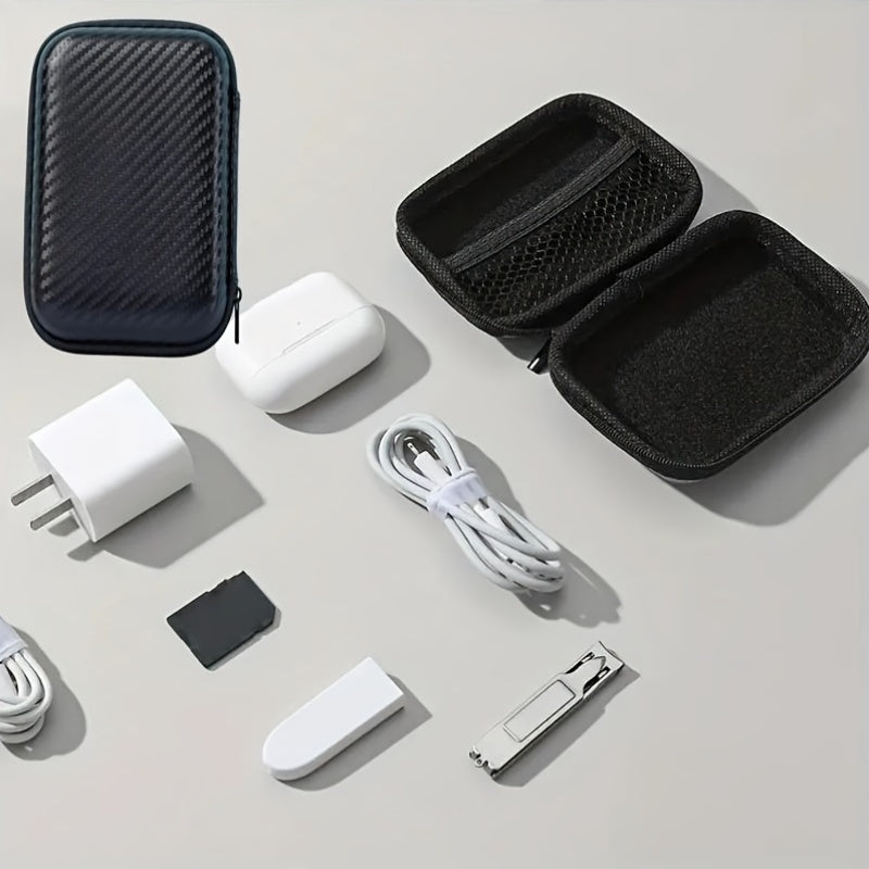 Faux Leather Digital Accessories Organizer for Earphones Cables and Gaming Storage