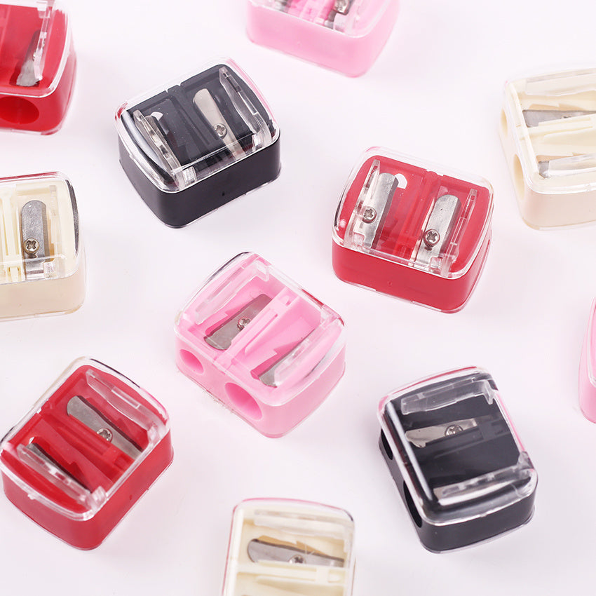 Unisex Plastic Double Holes Pencil Sharpener Multi-Purpose Mechanical