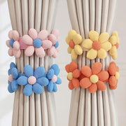 Nordic Tassel Curtain Tieback with Flower Design, Woven Rope for Bedroom or Living Room