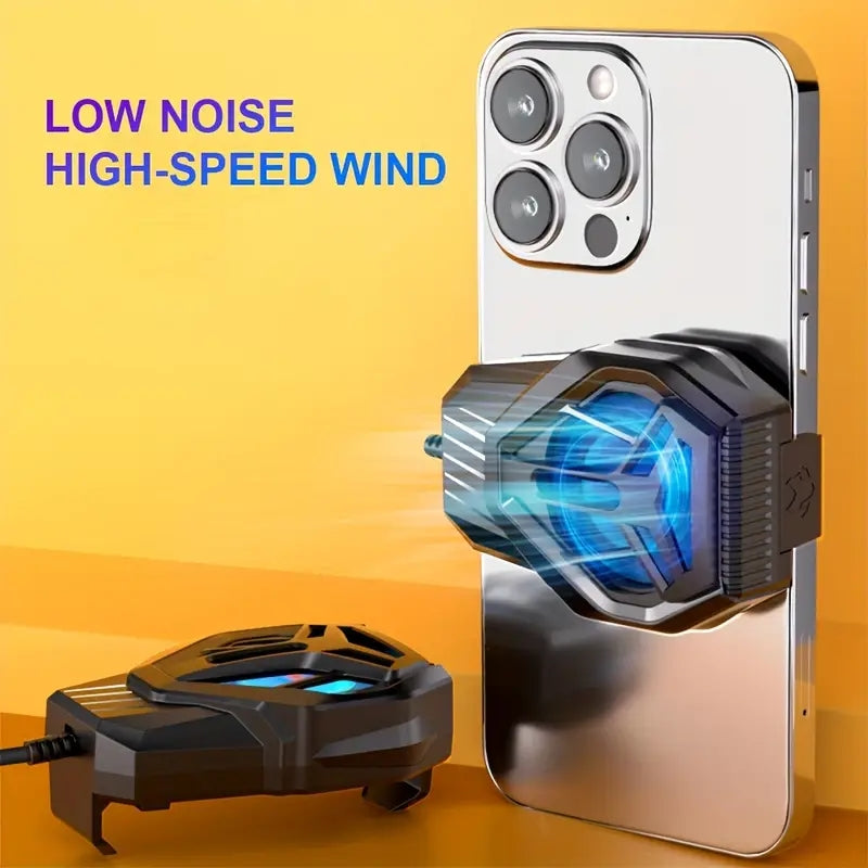 Rechargeable Mobile Phone Cooling Fan with LED Light for Gaming and Video Watching