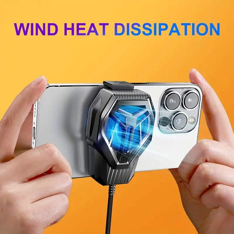 Rechargeable Mobile Phone Cooling Fan with LED Light for Gaming and Video Watching
