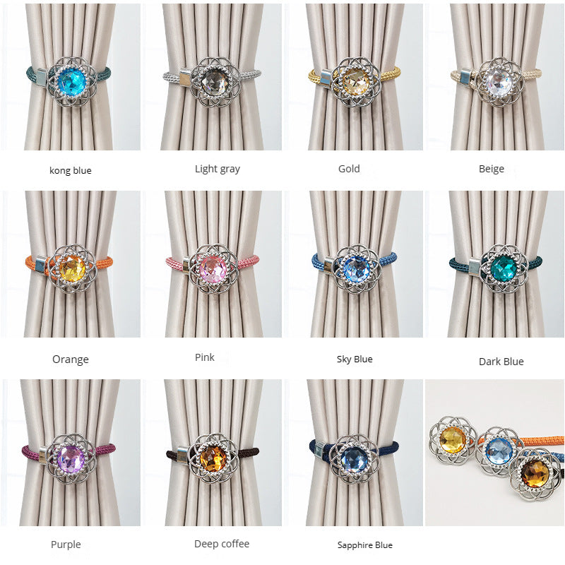 2 ta Rangli Qimmatbaho Toshli Pardalar Tashuvchilari, Moslashuvchan Kamarlar va Saqlash Sumkasi bilan Nafis Shaffof Pardalar Tashuvchilari, Hashamat Qo'shish uchun Zamonaviy Deraza Pardalari Aksessuarlar