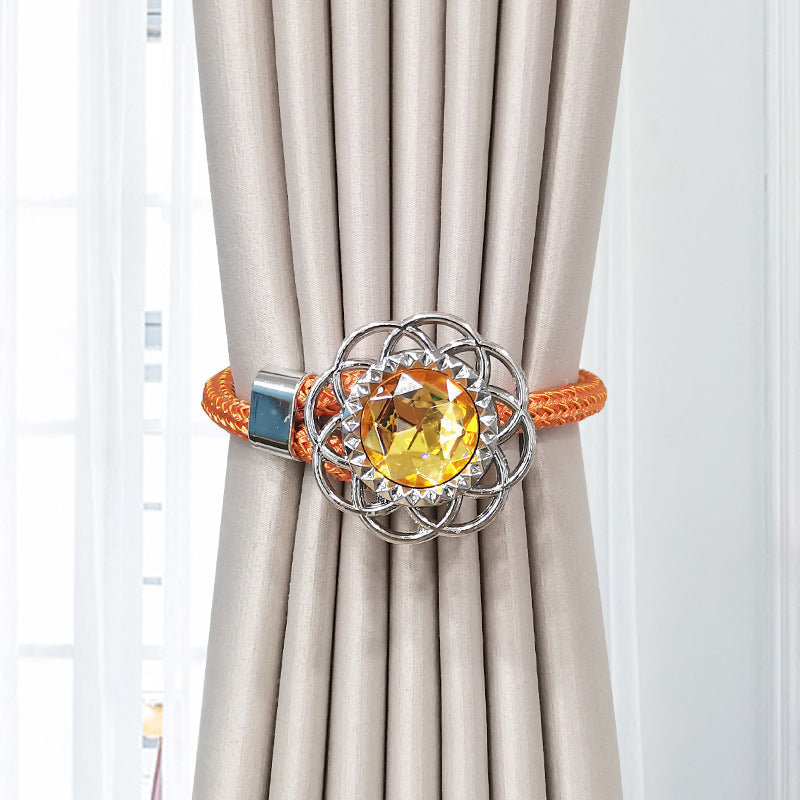 2 ta Rangli Qimmatbaho Toshli Pardalar Tashuvchilari, Moslashuvchan Kamarlar va Saqlash Sumkasi bilan Nafis Shaffof Pardalar Tashuvchilari, Hashamat Qo'shish uchun Zamonaviy Deraza Pardalari Aksessuarlar