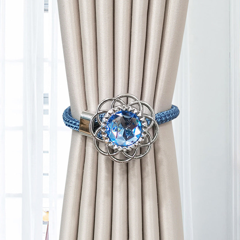 2 ta Rangli Qimmatbaho Toshli Pardalar Tashuvchilari, Moslashuvchan Kamarlar va Saqlash Sumkasi bilan Nafis Shaffof Pardalar Tashuvchilari, Hashamat Qo'shish uchun Zamonaviy Deraza Pardalari Aksessuarlar