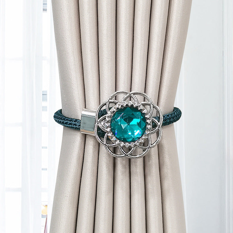 2 ta Rangli Qimmatbaho Toshli Pardalar Tashuvchilari, Moslashuvchan Kamarlar va Saqlash Sumkasi bilan Nafis Shaffof Pardalar Tashuvchilari, Hashamat Qo'shish uchun Zamonaviy Deraza Pardalari Aksessuarlar