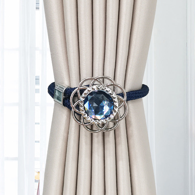 2 ta Rangli Qimmatbaho Toshli Pardalar Tashuvchilari, Moslashuvchan Kamarlar va Saqlash Sumkasi bilan Nafis Shaffof Pardalar Tashuvchilari, Hashamat Qo'shish uchun Zamonaviy Deraza Pardalari Aksessuarlar