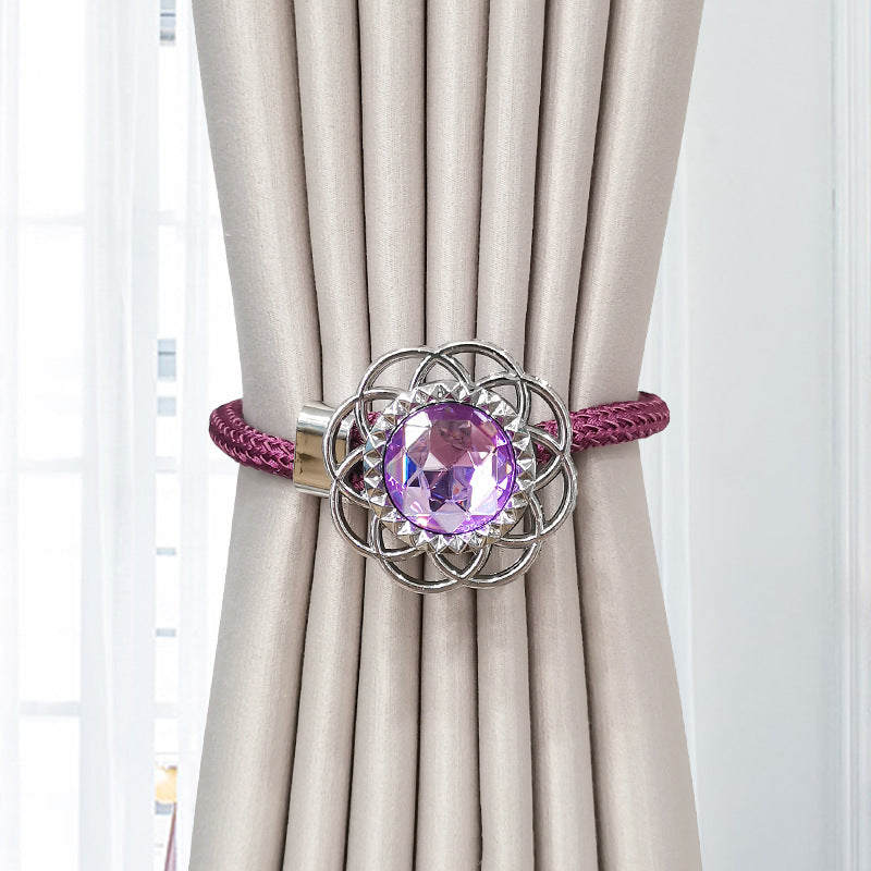 2 ta Rangli Qimmatbaho Toshli Pardalar Tashuvchilari, Moslashuvchan Kamarlar va Saqlash Sumkasi bilan Nafis Shaffof Pardalar Tashuvchilari, Hashamat Qo'shish uchun Zamonaviy Deraza Pardalari Aksessuarlar