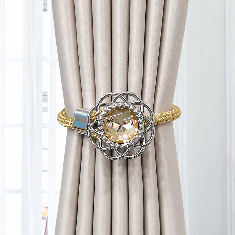 2 ta Rangli Qimmatbaho Toshli Pardalar Tashuvchilari, Moslashuvchan Kamarlar va Saqlash Sumkasi bilan Nafis Shaffof Pardalar Tashuvchilari, Hashamat Qo'shish uchun Zamonaviy Deraza Pardalari Aksessuarlar