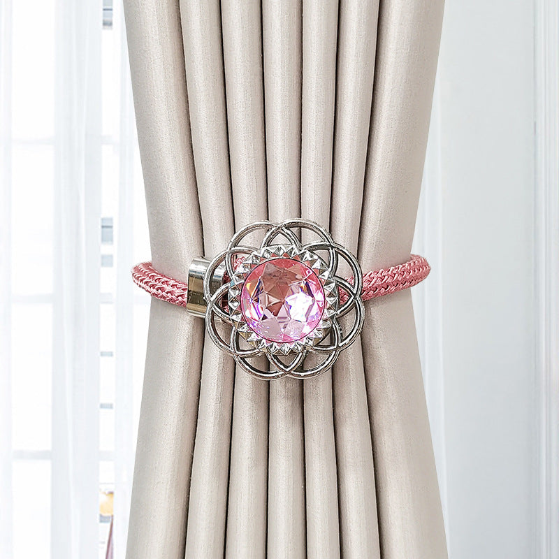 2 ta Rangli Qimmatbaho Toshli Pardalar Tashuvchilari, Moslashuvchan Kamarlar va Saqlash Sumkasi bilan Nafis Shaffof Pardalar Tashuvchilari, Hashamat Qo'shish uchun Zamonaviy Deraza Pardalari Aksessuarlar