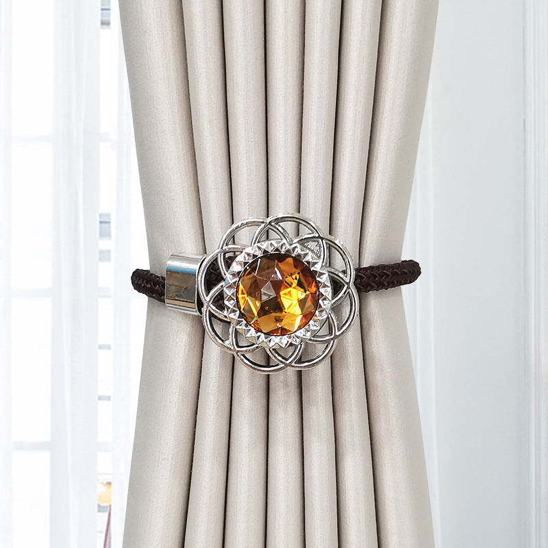 2 ta Rangli Qimmatbaho Toshli Pardalar Tashuvchilari, Moslashuvchan Kamarlar va Saqlash Sumkasi bilan Nafis Shaffof Pardalar Tashuvchilari, Hashamat Qo'shish uchun Zamonaviy Deraza Pardalari Aksessuarlar