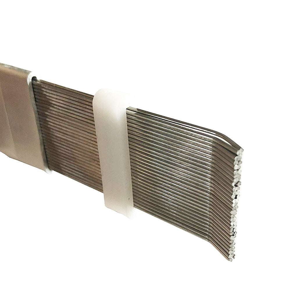 Peine de limpieza para acabado de acero inoxidable con mango blanco para conductos de aire acondicionado