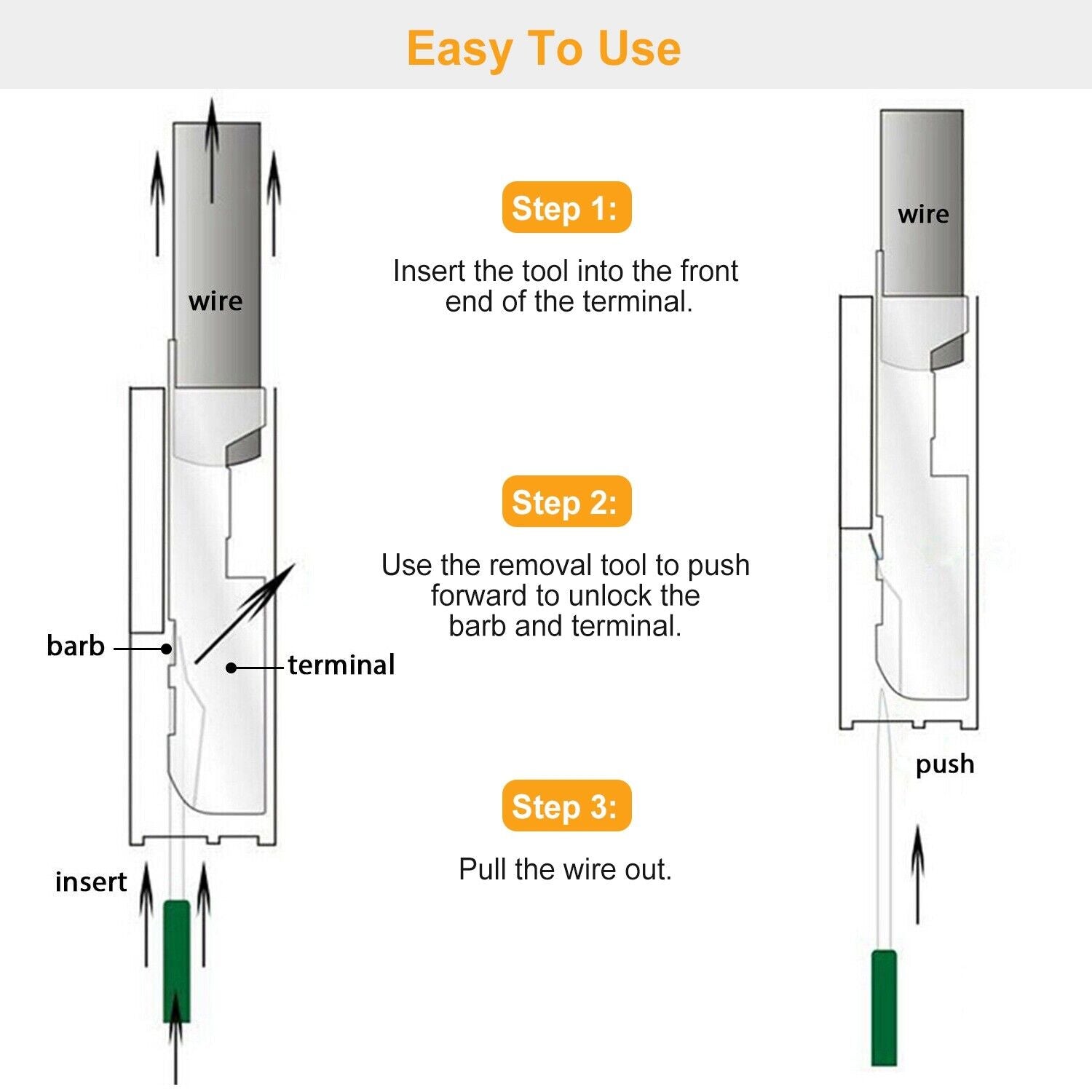 Набор инструментов для снятия соединителей проводов 41 шт. для автомобильных электромонтажных работ