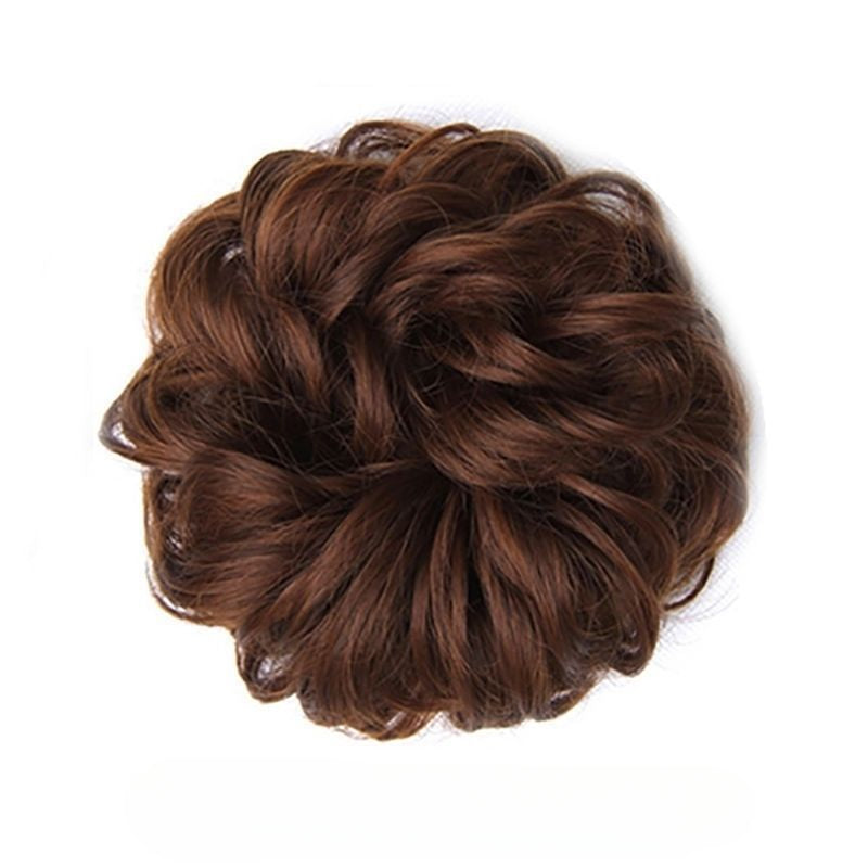 Взрослая женская парик-укладка с пышным цветочным бутоном и имитационной повязкой на голову