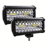 Barra de luz LED de 17.78cm, luz de trabajo de triple fila, luz antiniebla para todoterreno, conducción, 12V 24V