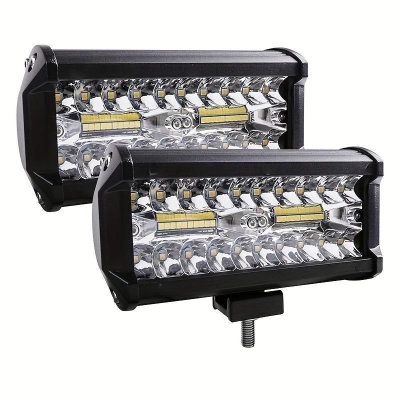 Barra de luz LED de 17.78cm, luz de trabajo de triple fila, luz antiniebla para todoterreno, conducción, 12V 24V
