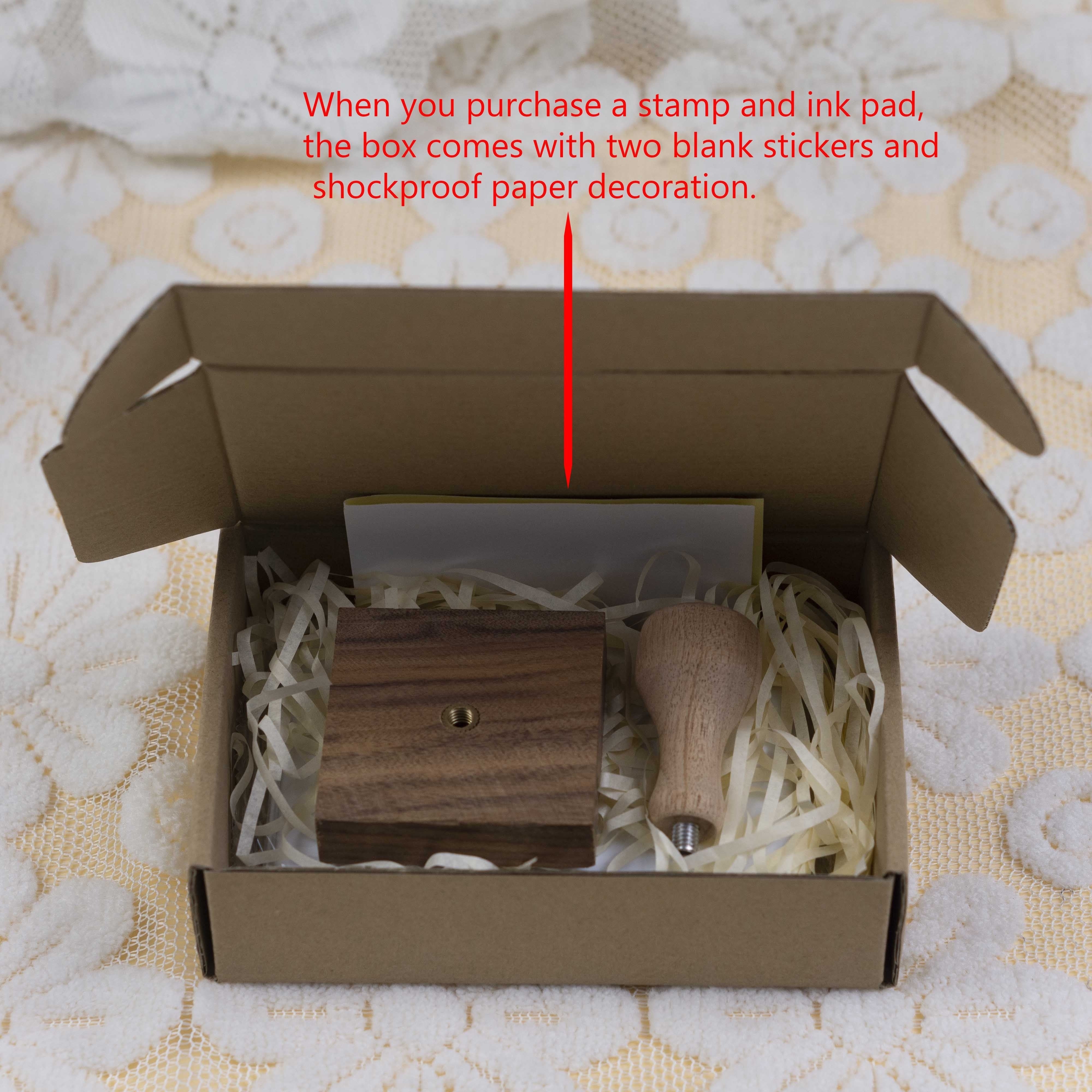 Personalized Wooden Stamp Set with Gift Box Custom Photo and Text Designs for Gifts