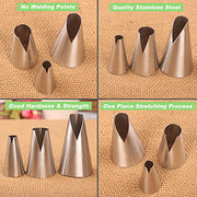 Set of 3 Stainless Steel Russian Piping Tips V-Shaped Wave Nozzles for Pastries