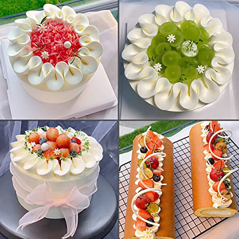 Set of 3 Stainless Steel Russian Piping Tips V-Shaped Wave Nozzles for Pastries