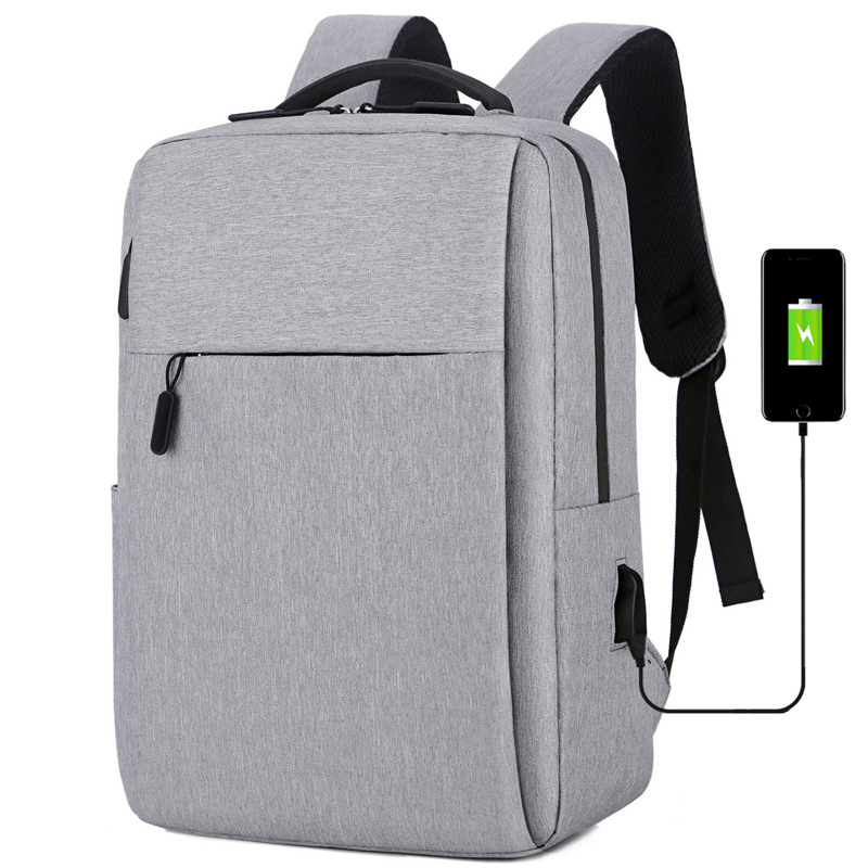 Large Nylon Travel Laptop Backpack with USB Charging and Stain-Resistant Features