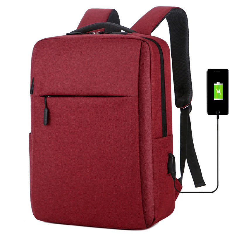 Large Nylon Travel Laptop Backpack with USB Charging and Stain-Resistant Features