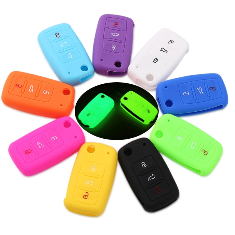 Silicone avtomobil kaliti muhrini qopqog'i VW Passat Jetta Golf Tiguan Backup Key uchun