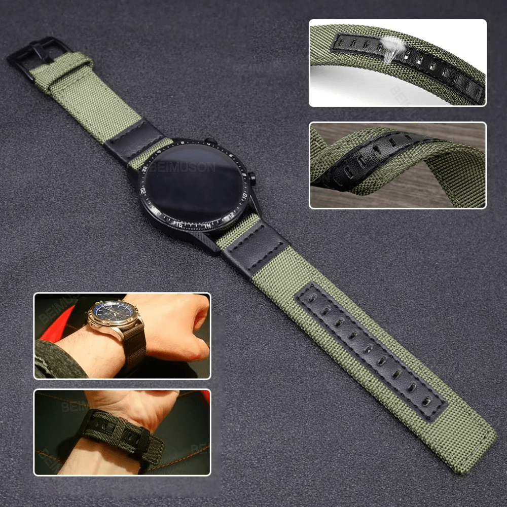 Nylon Quick Release Watch Band Canvas Fabric Strap Stainless Steel Buckle 20/22mm