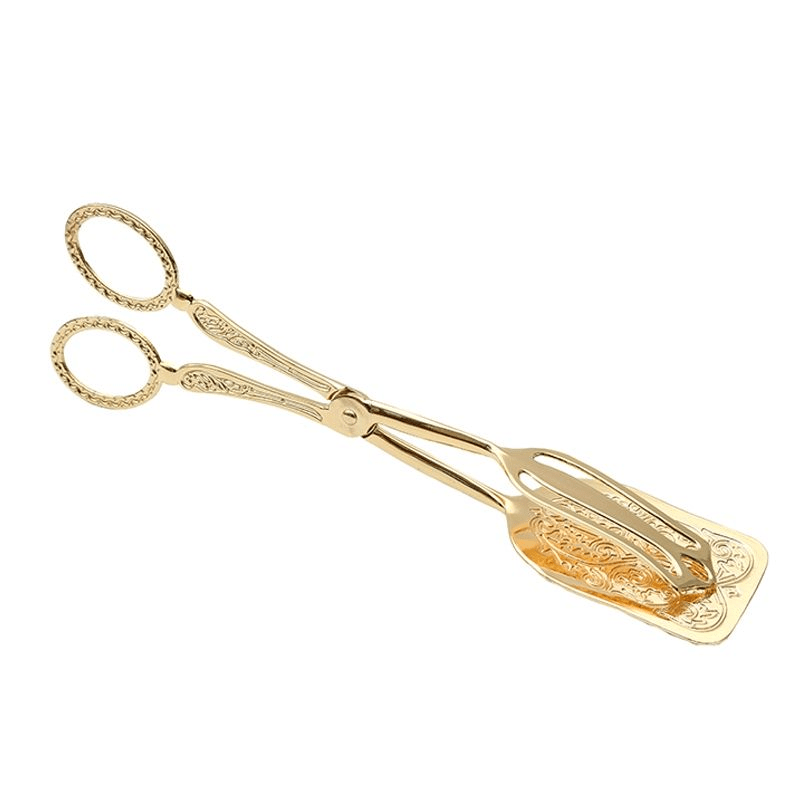 Gold-Plated Serving Tongs for Snacks Salads Bread and Pastries