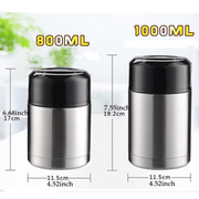 Stainless Steel Food Soup Containers Vacuum Flasks 800ML 1000ML Large Capacity