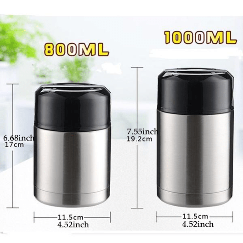 Stainless Steel Food Soup Containers Vacuum Flasks 800ML 1000ML Large Capacity