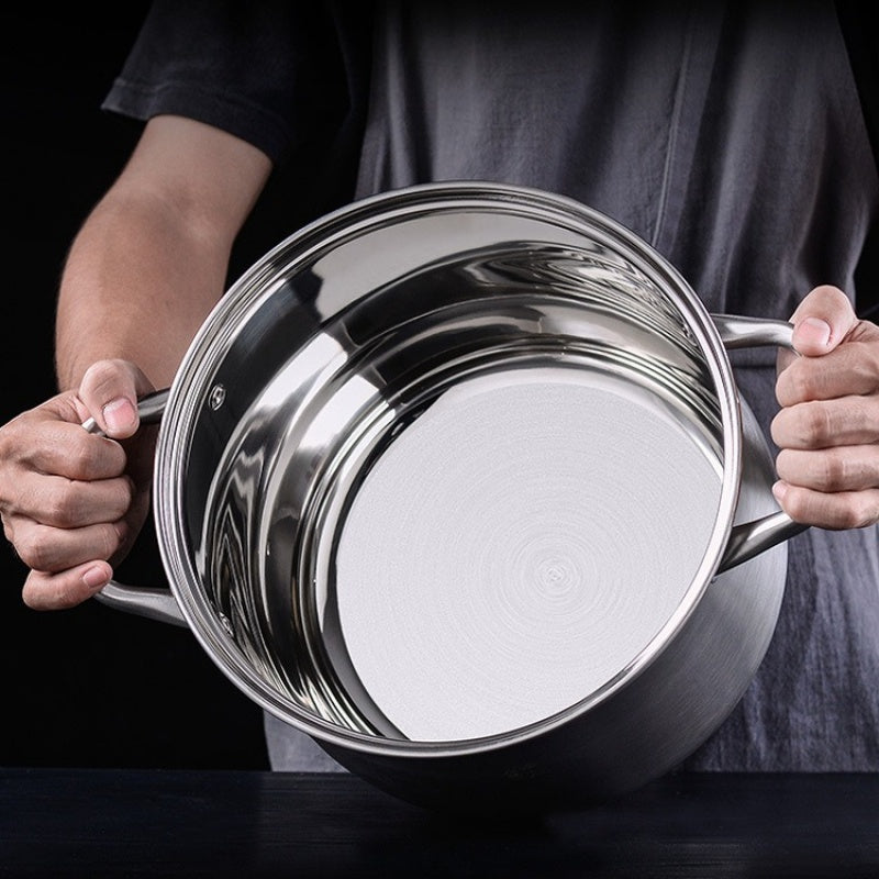 Stainless Steel Steamer Pot with Lid 9.44 Inch 24cm for Induction Gas Electric Stove