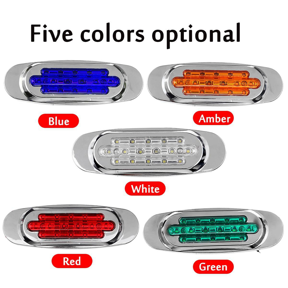 Juego de 2 luces de señalización lateral LED para coche, 16LED, 12-24V, universal para camión y remolque, trasero