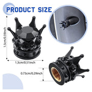 4pcs Crown Shaped Tire Valve Stem Caps Bling Rhinestone Chrome Car Accessories