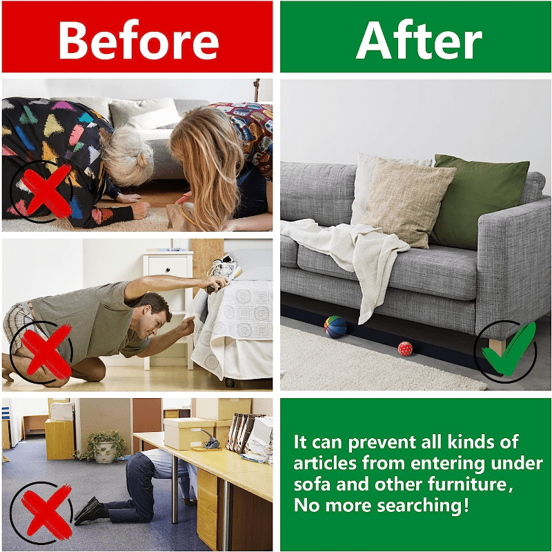 Регулируемый блокиратор игрушек под диваном с секционными соединителями и бамперной защитой