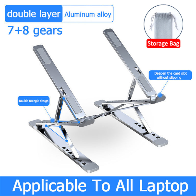 Adjustable Foldable Aluminum Laptop Stand for MacBook PC Tablet Notebook