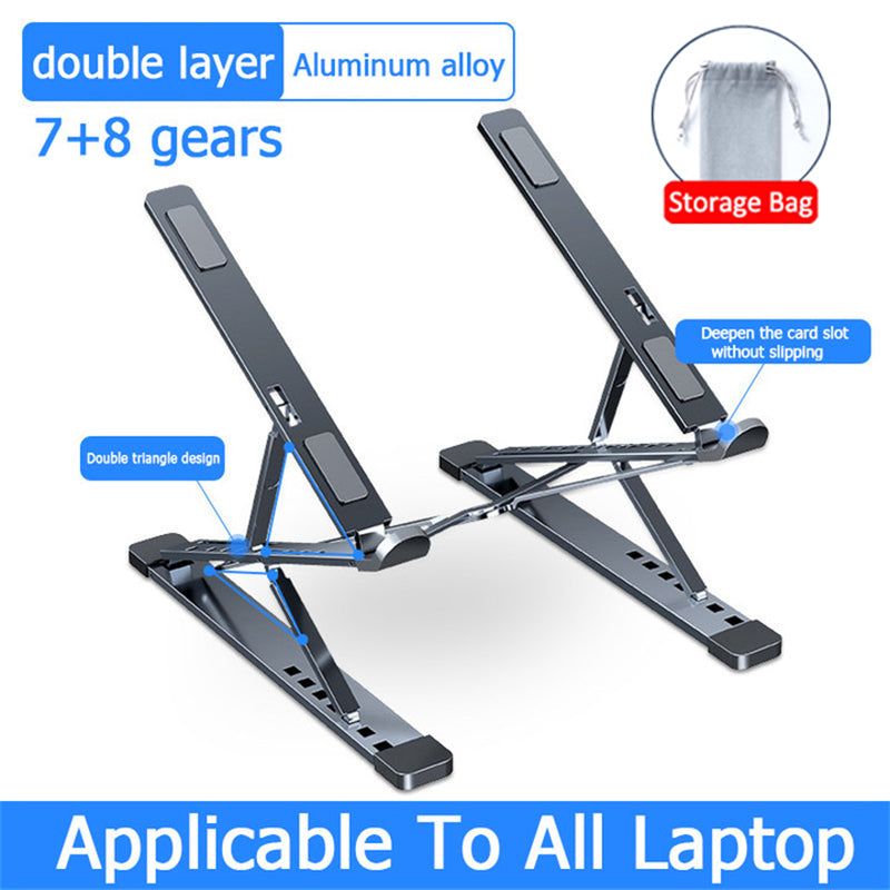 Adjustable Foldable Aluminum Laptop Stand for MacBook PC Tablet Notebook