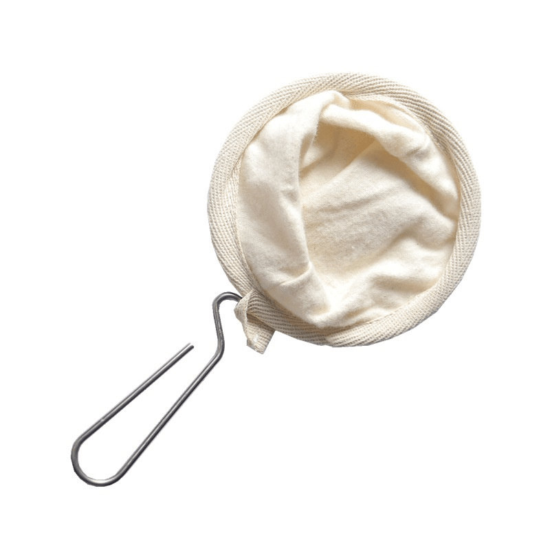 Reusable Flannel Coffee Filter Bag with Stainless Steel Handle for Hand Brew